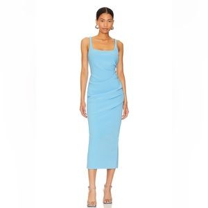 COPY - Bec+Bridge Karina Tuck Midi Dress in Tropez Blue